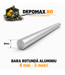 Bara rotunda aluminiu 8 mm, 3 metri, EN AW-6060
